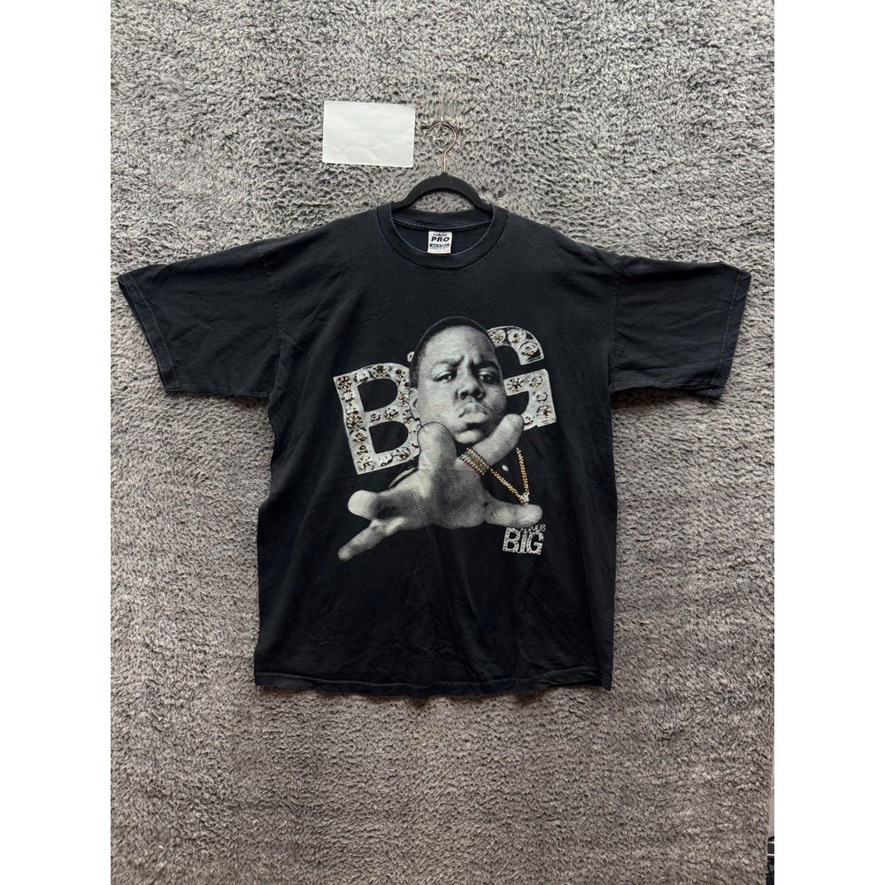 Vintage‎ Pro Max Rhinestone Notorious B.I.G. Graphic T-Shirt Black Size 3XL Tall